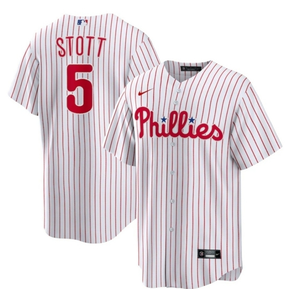 Men's Philadelphia Phillies Bryson Stott Nike White Player Jersey Large Nwt